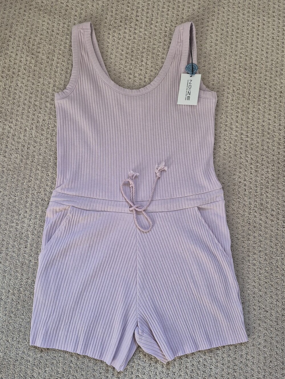 Noize Rylin Thistle Lilac Cotton Oversized Lounge Romper Small NWT